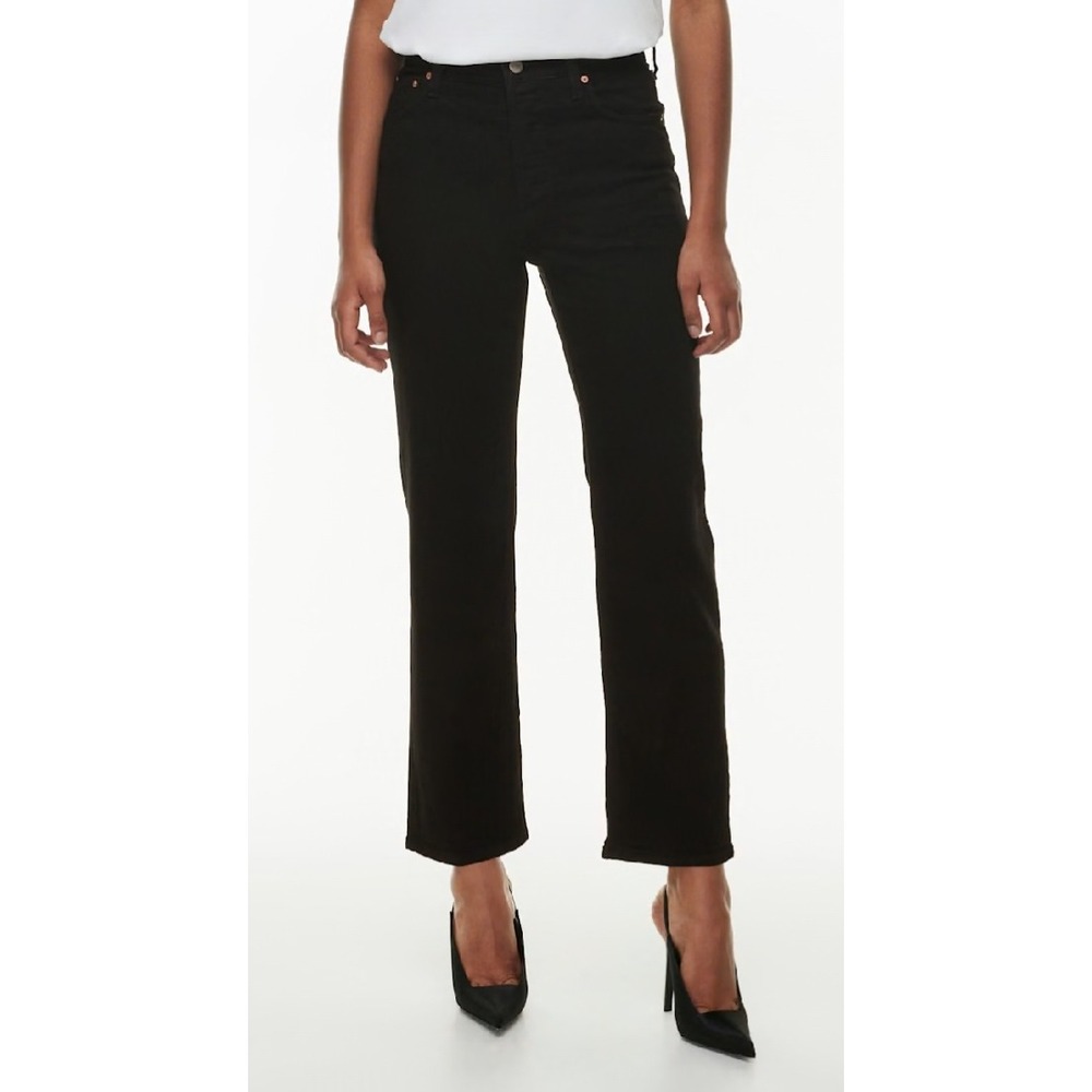 Denim Forum Arlo High Rise Straight Black Jeans Womens‎ Size 25